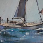 Δημήτρης Κρέτσης, Dimitris Krestsis, Sailing Boat, Acrylics on canvas