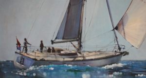 Δημήτρης Κρέτσης, Dimitris Krestsis, Sailing Boat, Acrylics on canvas