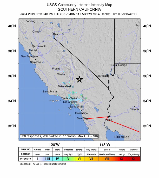 6.4 magnitude earthquake in California