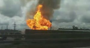 Μεγάλη φωτιά σε εργοστάσιο ηλεκτρισμού κοντά στη Μόσχα