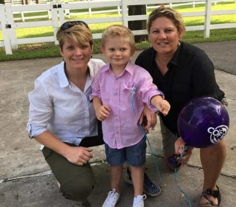 Summer Worden and Anne McClain with Worden’s son