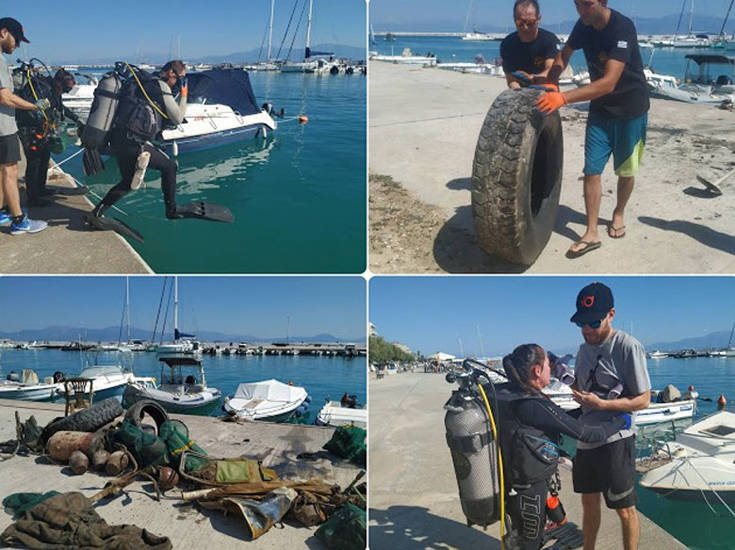 Βρέθηκαν 400 κιλά απορριμμάτων στο λιμάνι του Κιάτου
