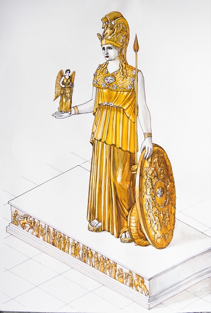 Το χρυσελεφάντινο άγαλμα της Αθηνάς Παρθένου © Μουσείο Ακρόπολης