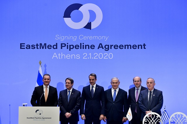 Τελετή υπογραφής διακρατικής συμφωνίας για τον αγωγό EAST MED μεταξύ Ελλάδας Κύπρου και Κύπρου. (EUROKINISSI/ΜΠΟΛΑΡΗ ΤΑΤΙΑΝΑ )