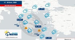GREECE WEATHER MAP ALERTS 18 19 SEP2020