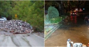 Καταστροφές στο οδικό δίκτυο και πλημμύρες στο Αγρίνιο και την Κέρκυρα