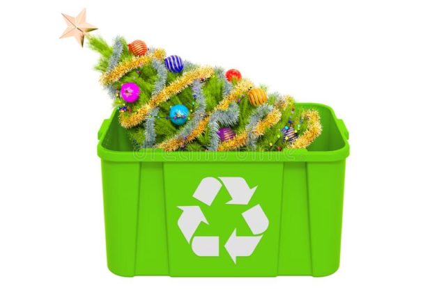 recycling trashcan christmas tree recycle christmas tree concept d rendering recycling trashcan christmas tree recycle 203835415