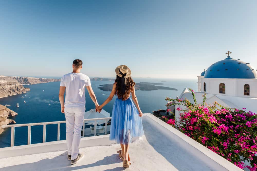 Greece Honeymoon Couple Santorini