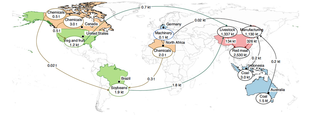 map of global commodity trade
