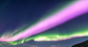 pink northern lights greenlander norway - ροζ