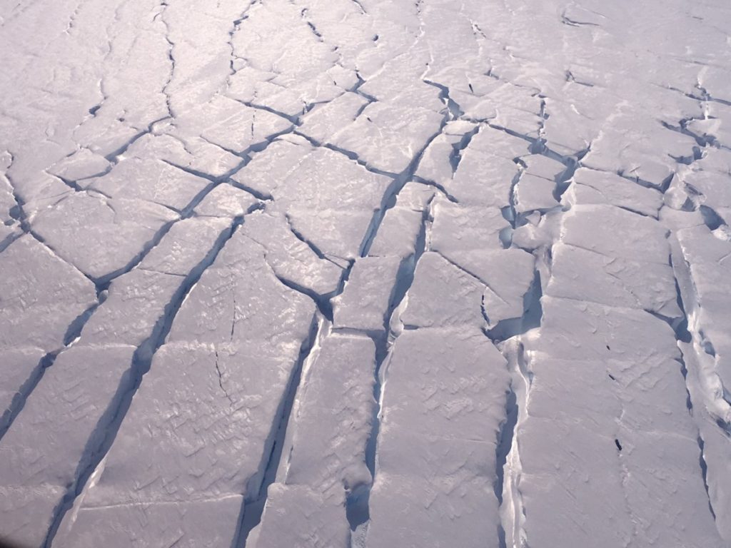Cracks in Thwaites Glacier in 2020 (
