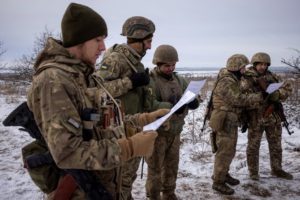 Ukrainian soldiers mark Christmas Day near the frontline in eastern Ukraine