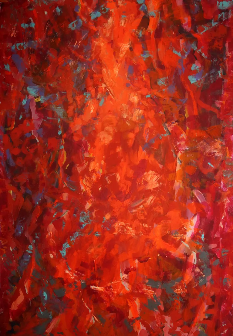 Livio Lopedote 2024 Burning passion Ardente passione 100x150 cm. Acrylic on canvas Acrilico su tela 1