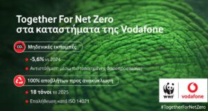 Vodafone: Προς ανακύκλωση το100% των αποβλήτων καταστημάτων wwf vodafone